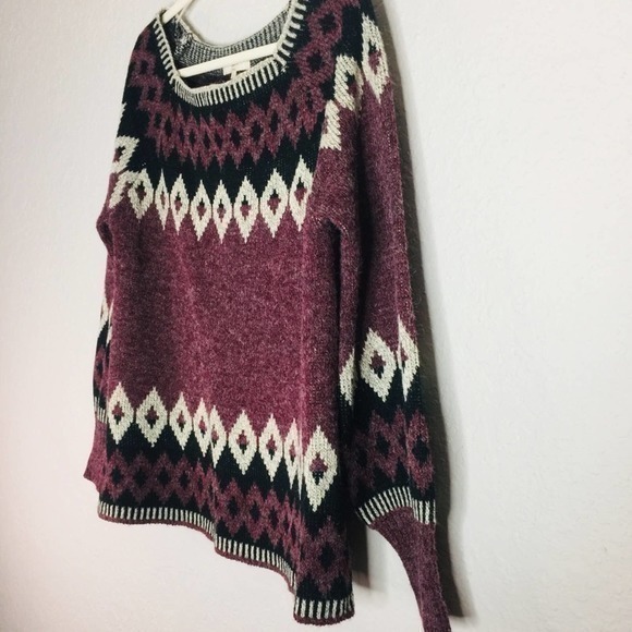 ENTRO Wide Square‎ Neck Diamond Pattern Sweater - Picture 5 of 11